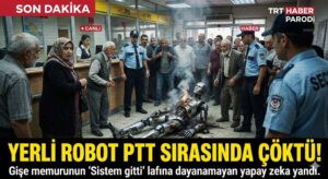 Ankara’da e-devlet şifresi almak için PTT şubesine giden insansı robot, sıra numaratöründen “852” numaralı fişi alınca kısa devre yaparak yandı