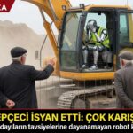 İstanbul’da kentsel dönüşüm inşaatında çalışan robot kepçe operatörü, çitlerin arkasından sürekli taktik veren emekliler yüzünden şantiyeyi terk etti