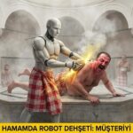 Tarihi Cağaloğlu Hamamı’nda İşe Başlayan Robot Tellak, ‘Abi Derimi Yüzdün’ Diye Bağıran Müşteriye ‘Henüz Epidermis Tabakasını Temizledim, Sırada Dermis Var’ Cevabını Verip Keselemeye Devam Edince Göbek Taşı Savaş Alanına Döndü
