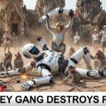 Tayland’ın Lopburi Kentinde Makak Maymunlarını Eğitmek İçin Görevlendirilen ‘Robo-Gardiyan’, Görevinin 5. Dakikasında Maymun Çetesi Tarafından Gasp Edilip Parçalarıyla ‘Muz Takası’ Yapıldı